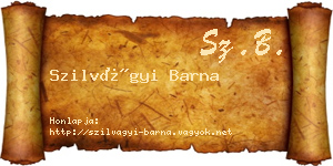 Szilvágyi Barna névjegykártya